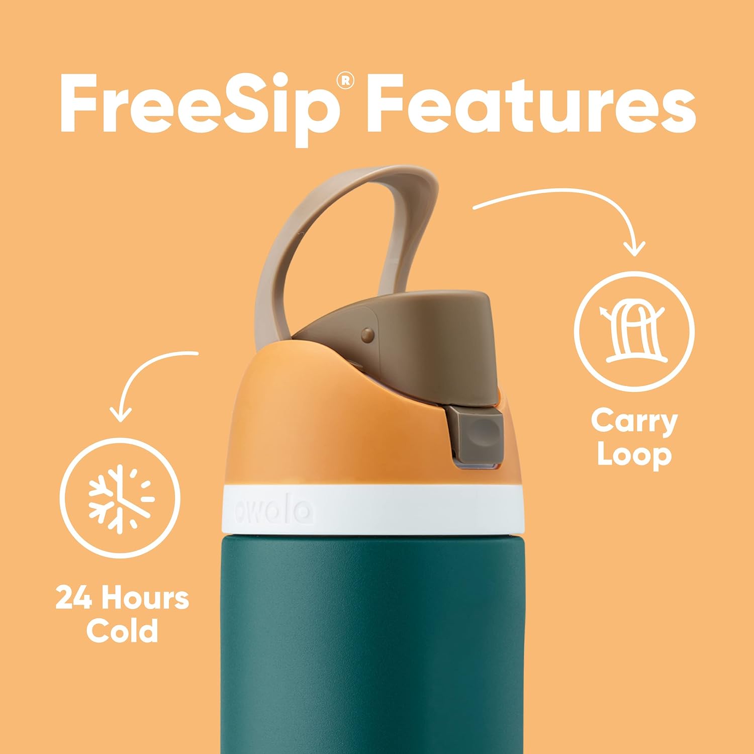 Owala FreeSip Insulated Stainless Steel Water Bottle with Straw, BPA-Free Sports Water Bottle, Great for Travel, 32 Oz, Denim